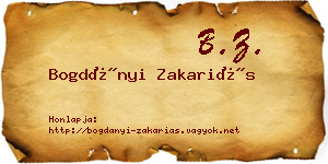 Bogdányi Zakariás névjegykártya